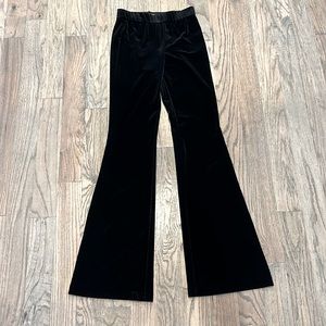 ZARA Velour Black Flare pants XS, 34” inseam NWT